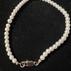 Classic White Pearl Bracelet 8””